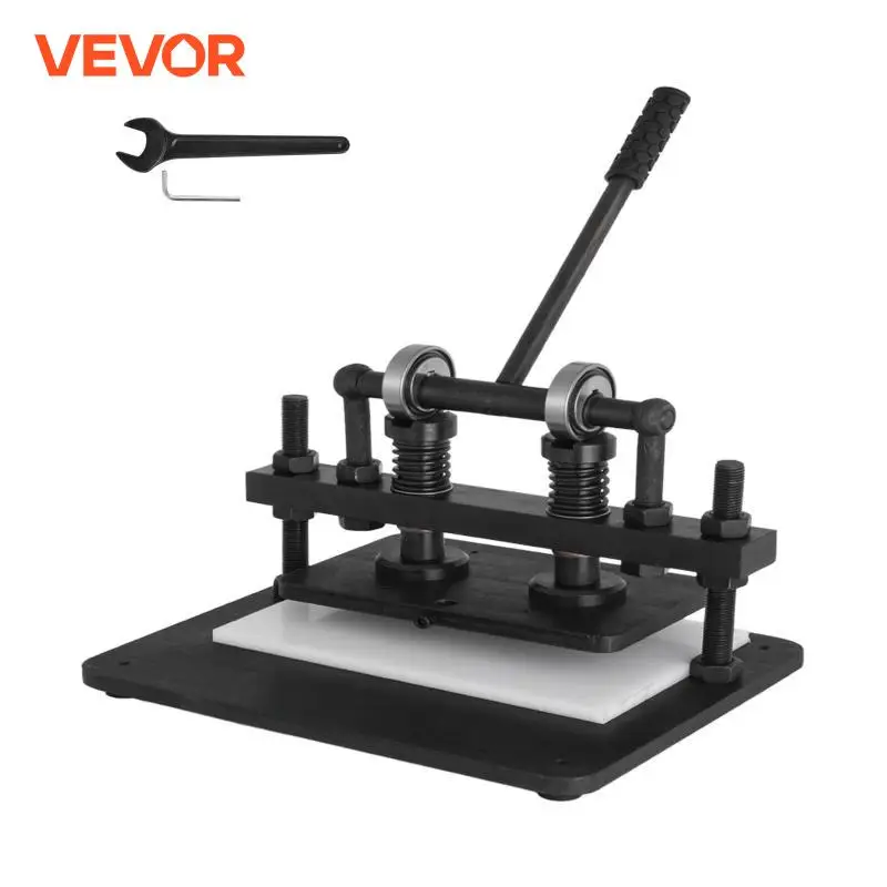 VEVOR Leather Cutting Cold Drawn Steel With 260X150 MM Black Upper Platen Manual Die Cutter Embossing Machine PVC Paper