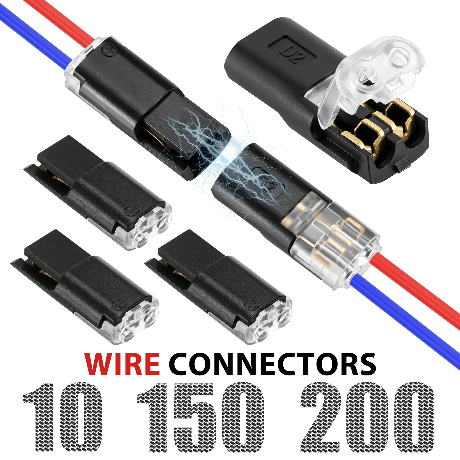 10/150/200Pcs 2 Pin Way Plug Waterproof Electrical Connector Car Wire Cable Automotive Electrical Connector Strip Terminal
