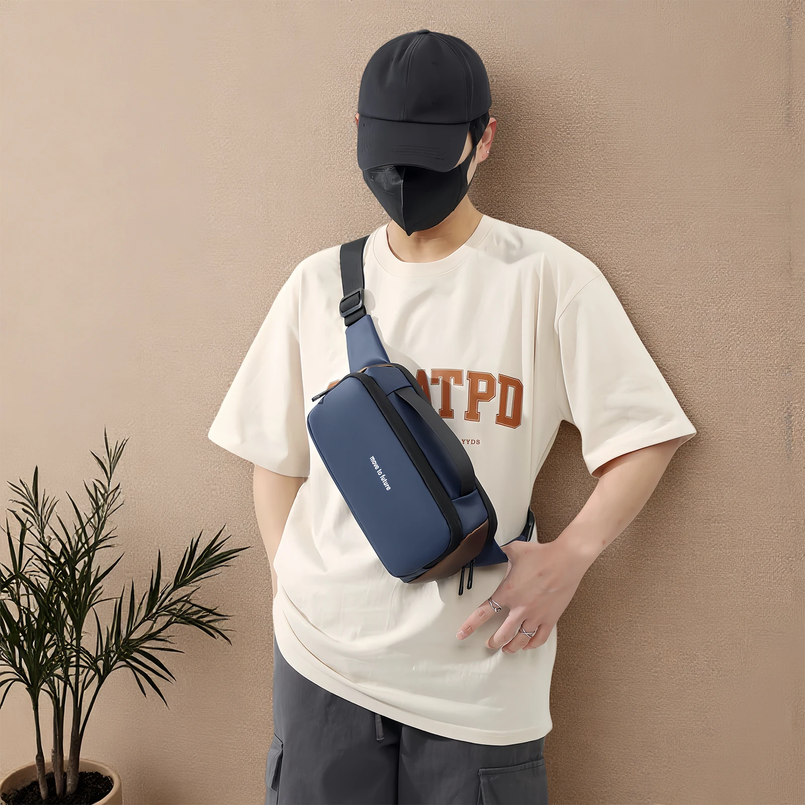 

Mens Fashion Sling Side Bag Tactical Combination Crossbody Waterproof Lightweight Chest Bag for Daily Use Travel Hiking Work