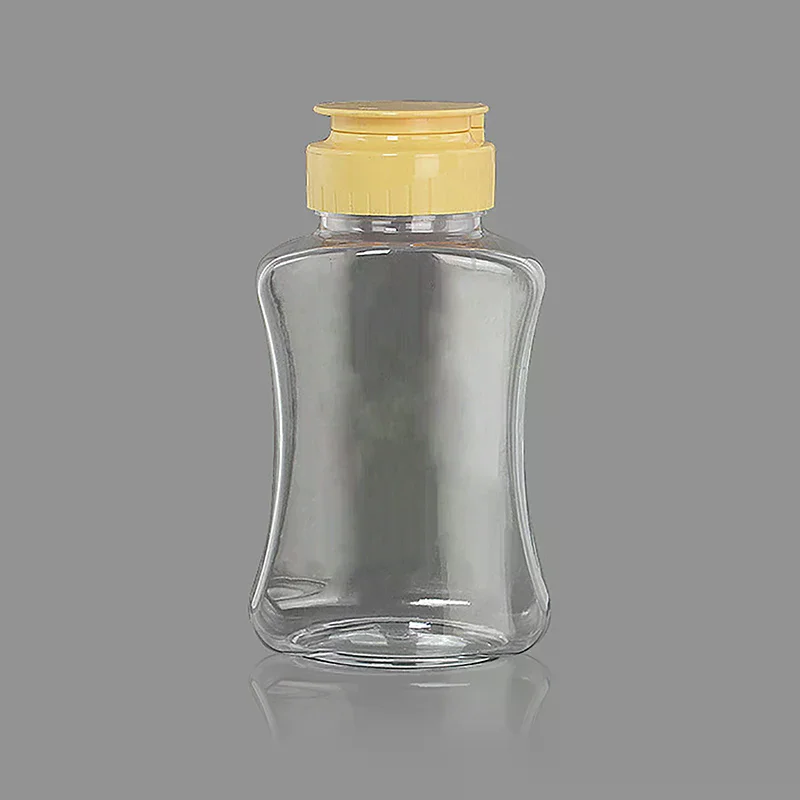 Plastic Honey Squeeze Bottle Condiment/Ketchup Dispensers Flip Cap Refillable Syrup Jars Leakproof Containers Squeezable Bottles