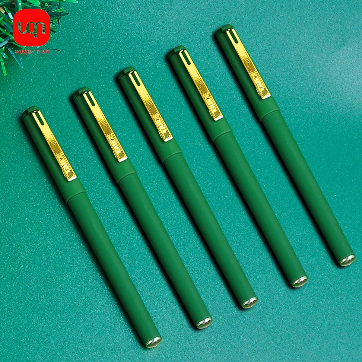 

12PCS/25PCS Green Gel Pens, Quick-Drying, 0.7mm Tip, Non-Erasable, Large Capacity Replaceable with Metal Clip, Student Stationer