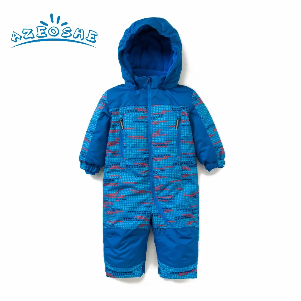 Pagliaccetto del bambino per l\'autunno inverno neonata rosa a pois tuta da neve neonato blu pagliaccetto antivento e impermeabile 0-3 anni vestiti