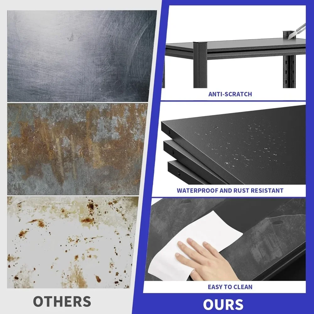 Garage Shelving Unit ,Heavy Duty Storage Shelves Easy Assembly Adjustable Metal Steel Utility Shelf Rack Garage Storage Organize