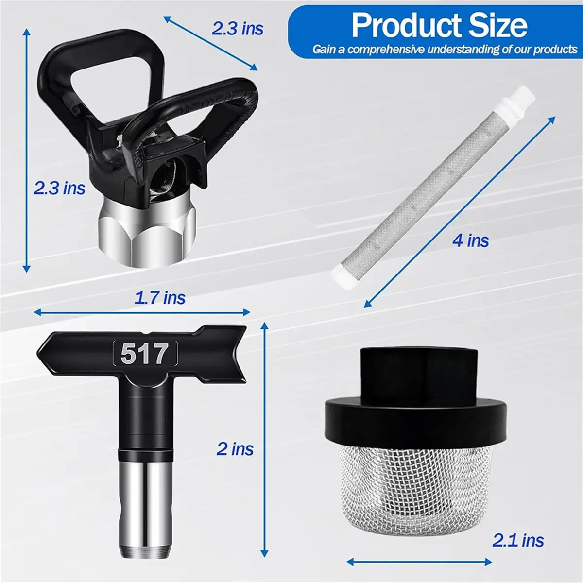 

20-Piece Airless Paint Sprayer Accessory Kit with Reversible Nozzle Tips and High- Filters