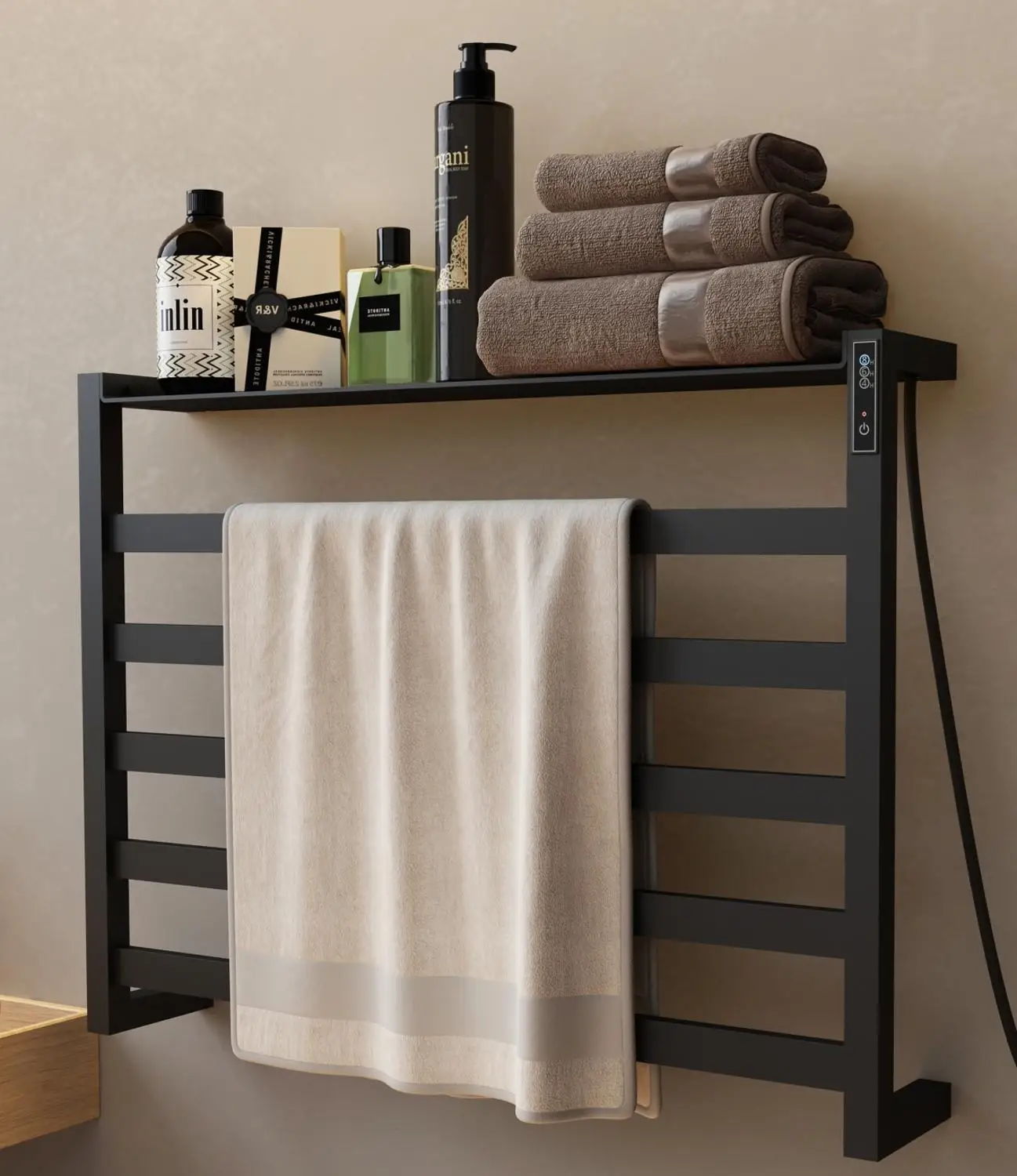 Bathroom fittings Electric heated towel rack, No Drilling.Stainless steel Sterilizing  Smart towel dryer,towel warmer.