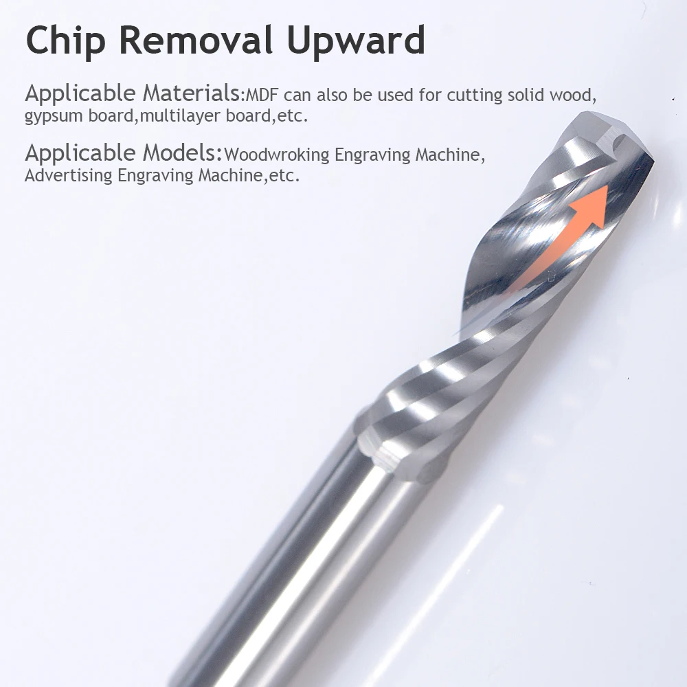 1Pcs AAA TOP Single Flute Spiral Up Cut Cutter CNC End Mill Carbide Router bit For Acrylic PVC MDF Wood board Milling Cutter