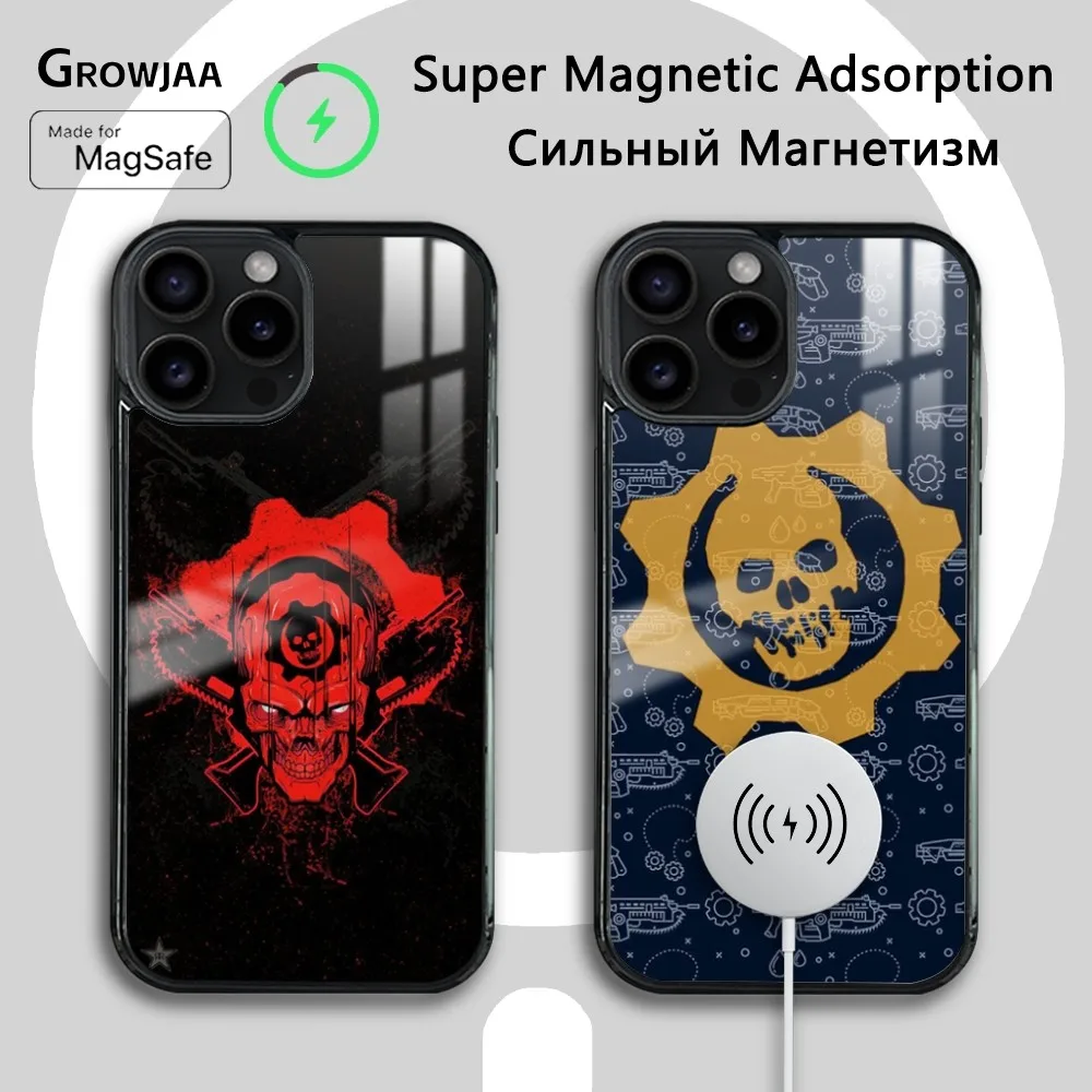 Coque de téléphone Gears Of VANM-MouseSub, coque magnétique sans fil, miroir Magsafe, iPhone 16 15 14 13 12 11 Pro Max Plus Mini