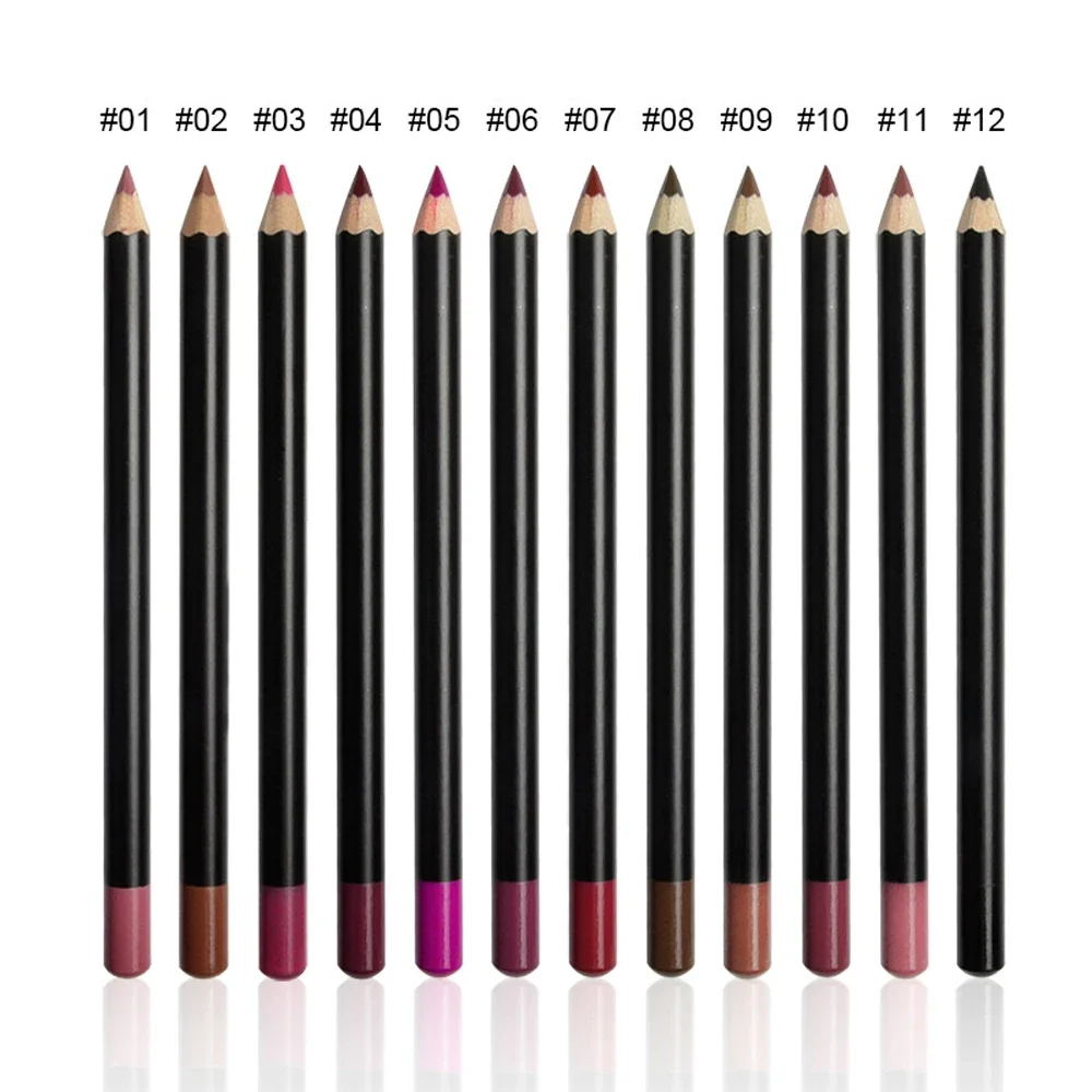 Private Label 12 Colors Waterproof Long Lasting Lip Liner Sexy Lip Pencil Women Natural Lipstick Makeup Tools Custom Bulk