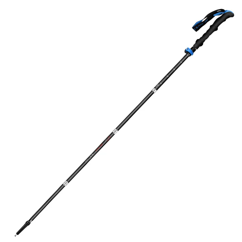 Manillar de bastón de senderismo, bastón plegable de bloqueo rápido, ligero, de fibra de carbono, para caminar, EVA, telescópico, de aluminio, para senderismo, Trail Running 135