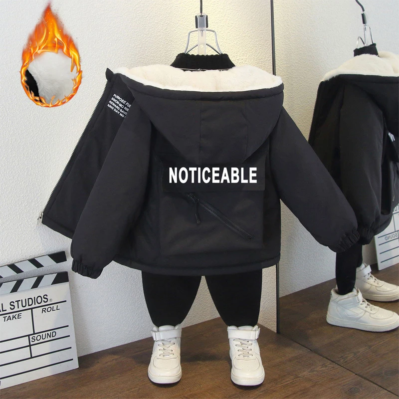 

Зимняя куртка для мальчиков от 2 до 8 лет, модная бархатная толстая куртка с капюшоном и молнией для мальчиков, верхняя одежда, пальто, подарки на день рождения, детская одежда