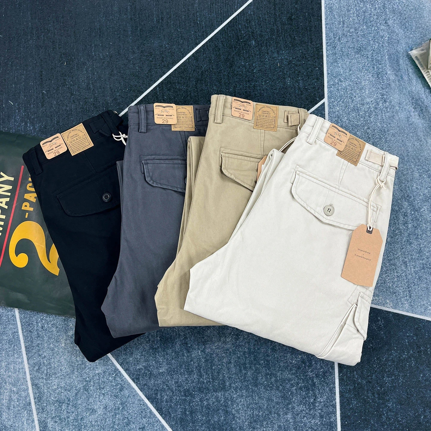 

Мужские рабочие брюки из 100% хлопка, прочные, в американском стиле, с множеством карманов, повседневные и универсальные, прямого кроя.