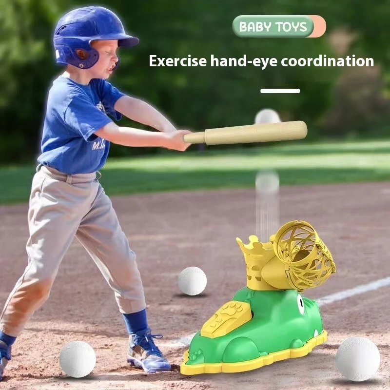 

Baseball Catapult Serve Machine Children's Indoor and Outdoor Parent-child Interactive Game Foot Stepping Baseball Crocodile Toy