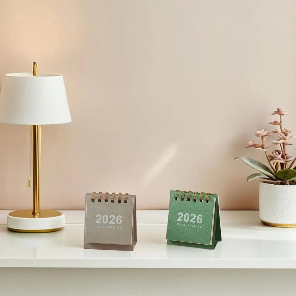 8Pcs 미니 데스크 캘린더 2026 소형 스탠딩 플립 월간 데스크 캘린더 일일 스케줄러 사무실 홈 학교 용품