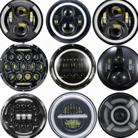 2x faro Led de 7 pulgadas para coche Hi/Bajo H4 Halo ángulo ojos DRL para Jeep JK TJ OffRoad Defender Hummer 4x4 Suzuki Samurai faro