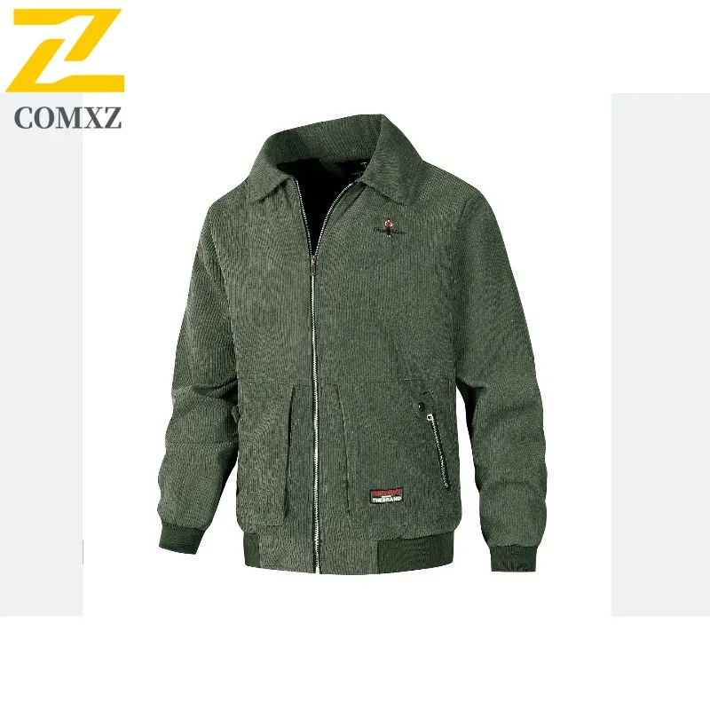 

COMXZ 2025 Мужская легкая куртка на флисовой подкладке, модная осенне-зимняя свободная стеганая классическая куртка, теплое модное пальто в бейсбольном стиле