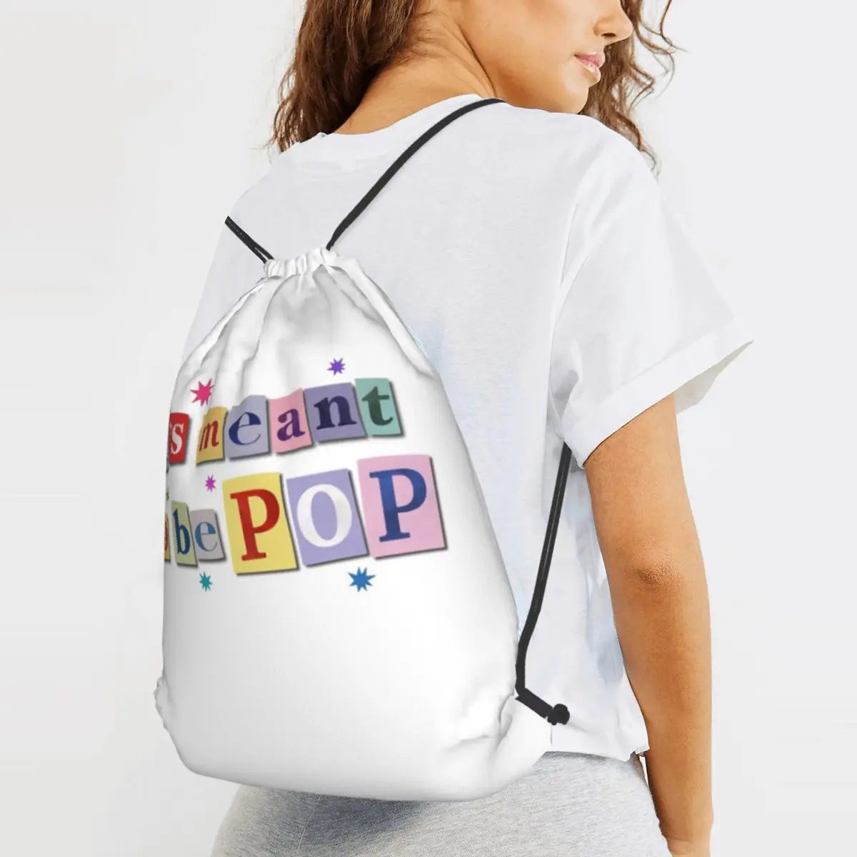 Inspired Collage Art Pop Backpacks Fashion Drawstring Bags Sundries Bag Book Bags for Man Woman Students