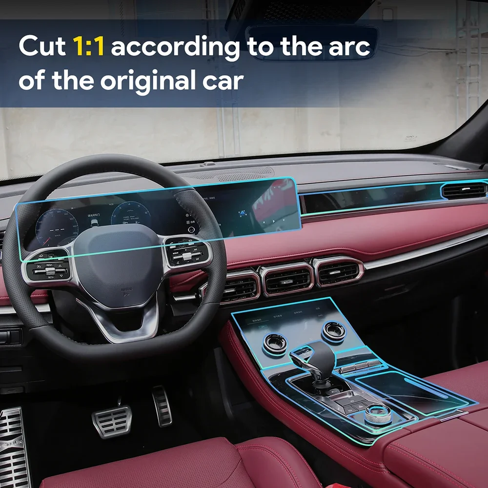 

For Jetour X70 Plus 2021 2022 2023 Car Navigation Screen Gearbox Interior TPU Film Protection Sticker Anti-scratch Decal LHD RHD