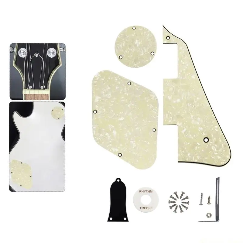 31BE Guitar Switches Cavity Cover Replacement Rhythm Treble Metal Bracket Trusses Rod Cover Electric Guitar Cover Scratch Plate