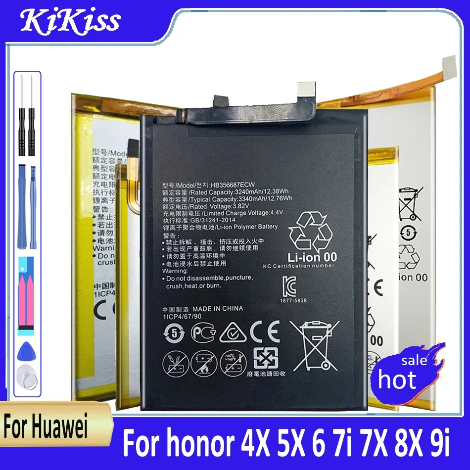 Battery For Huawei Honor 5X 6 7X 8X 4X HB386589ECW HB4242B4EBW HB396481EBC HB356687ECW Replacement Phone Bateria