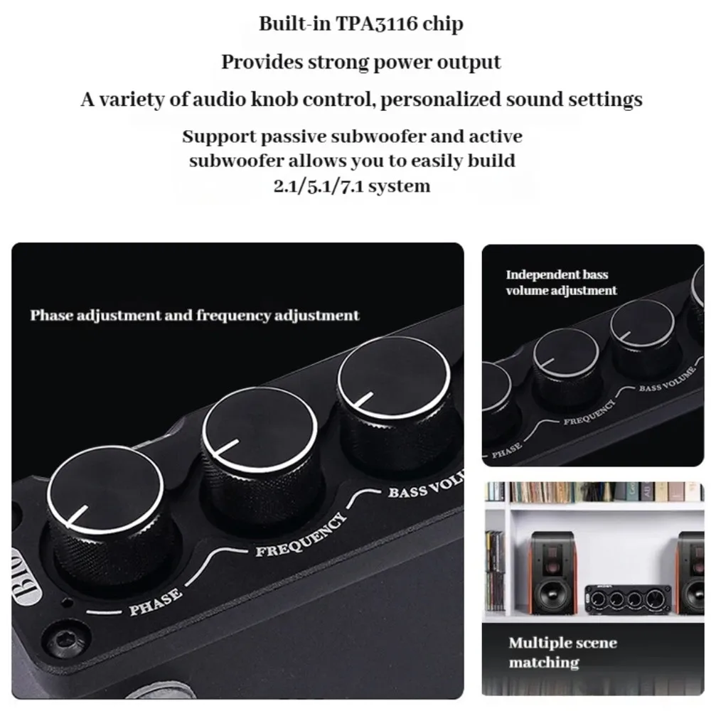 100W HIFI 발열 오디오 전문 서브우퍼 클래스 D 디지털 앰프 고전력 소형 휴대용 홈 오디오 서브 앰프