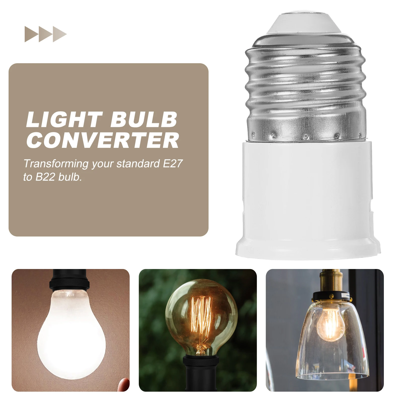 

3Pcs E27 to B22 Light Bulb Base Converter Adapter Socket Holder Suitable for LED Halogen Filament Light Fixtures