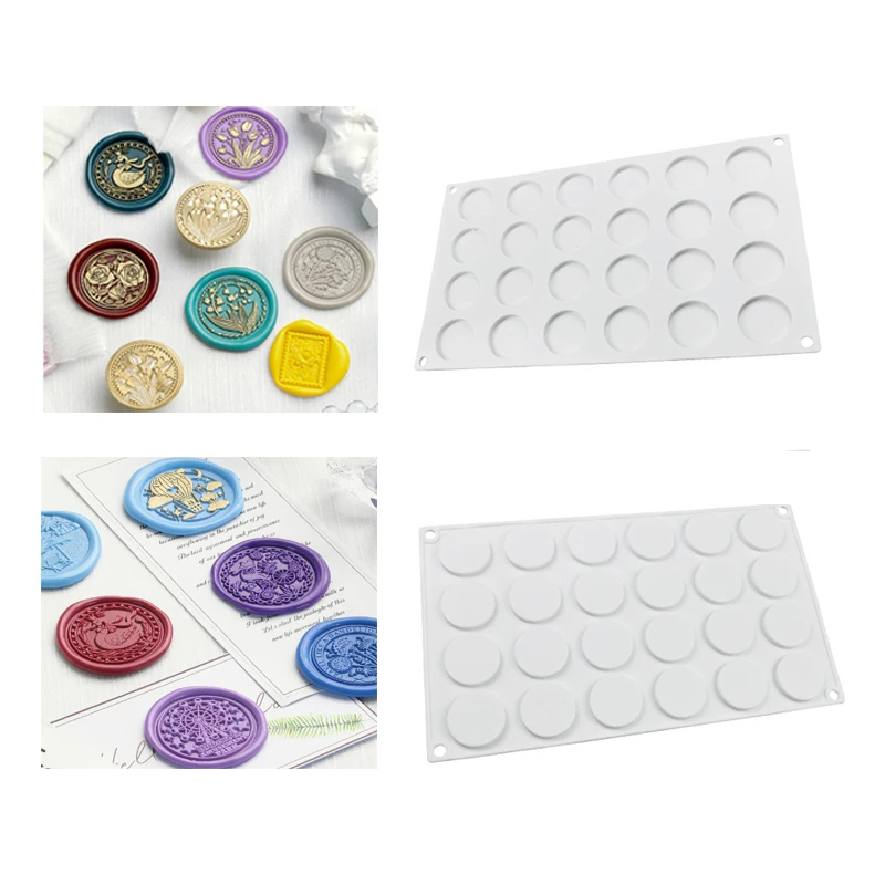 Silicone Pad/Wax Stamp Pad 24-cavity Wax Seal Stamp Mold Silicone Mold  Wax Sealing Mat Auxiliary Tool chocolate mould