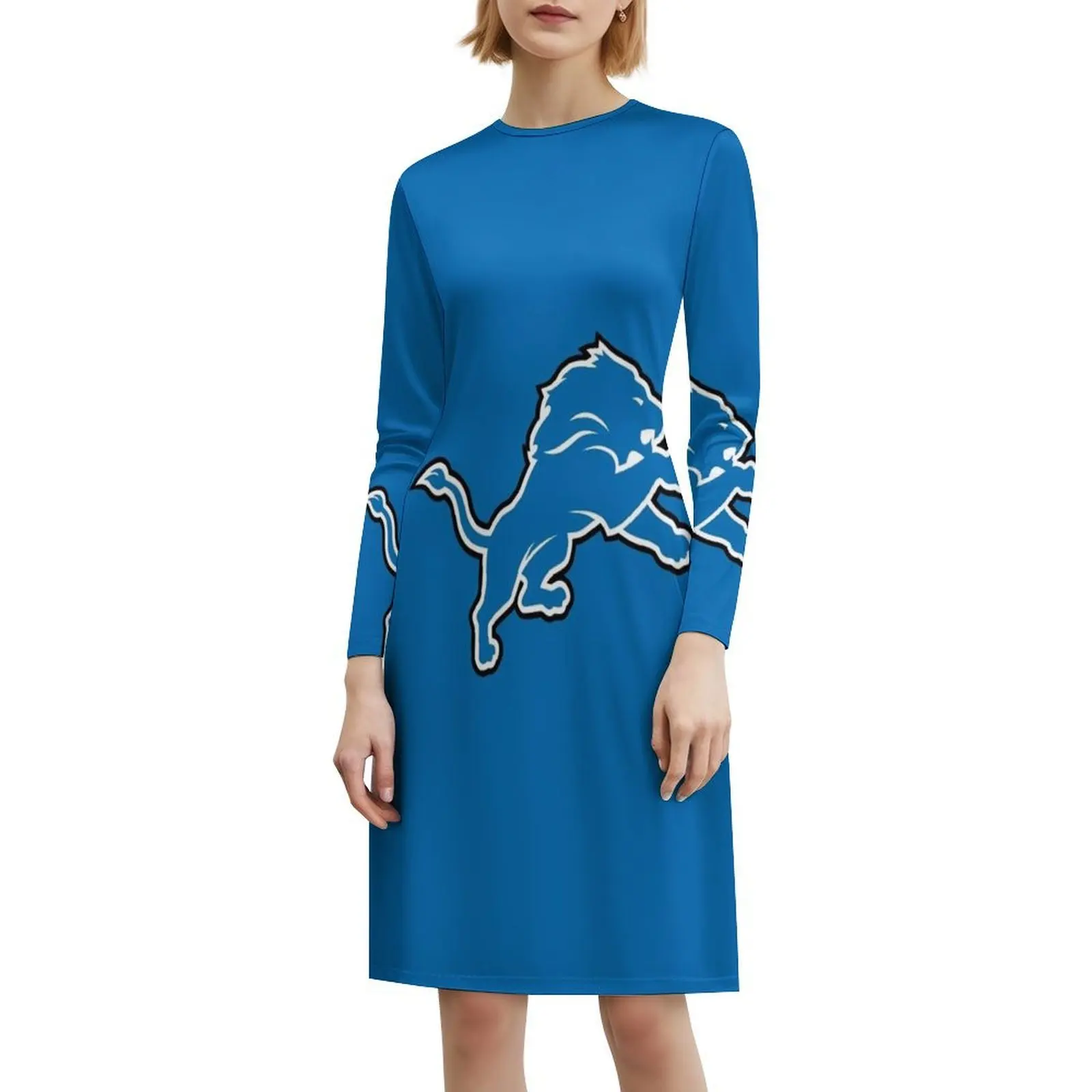 فستان قصير على طراز Lions Preppy للنساء على شكل حرف a فضفاض مناسب فستان يوم غير رسمي رياضي للرجال والنساء ملابس نسائية ممتعة للتدريب