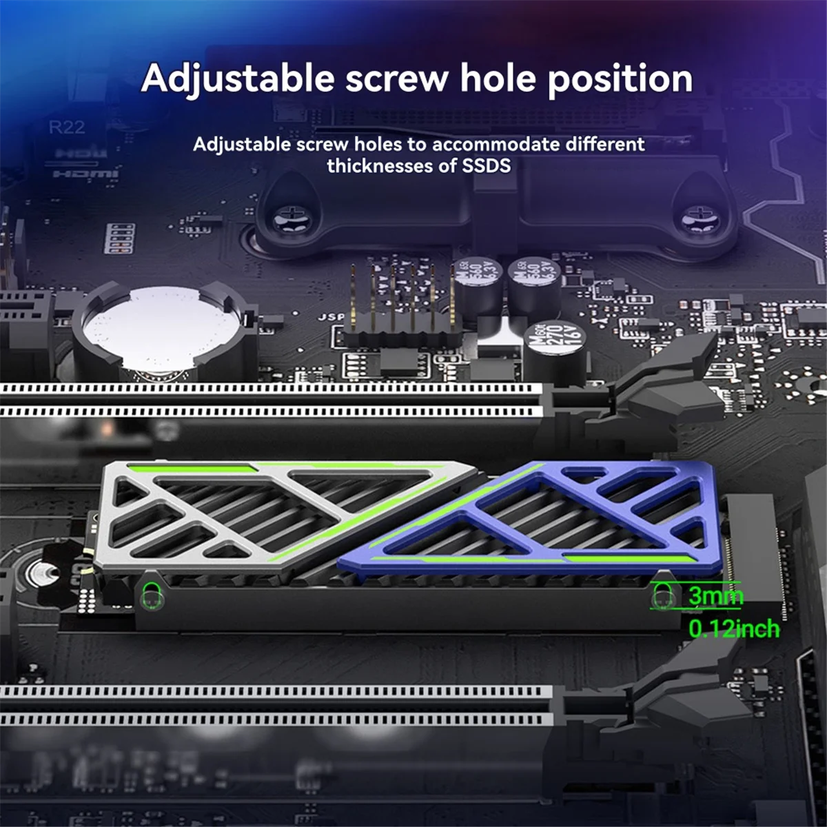SEMOIC M.2 SSD Heatsink 2280 NVME NGFF Radiator Magnesium Aluminium Alloy PC Pendingin Efisien dengan Bantalan Silikon Termal
