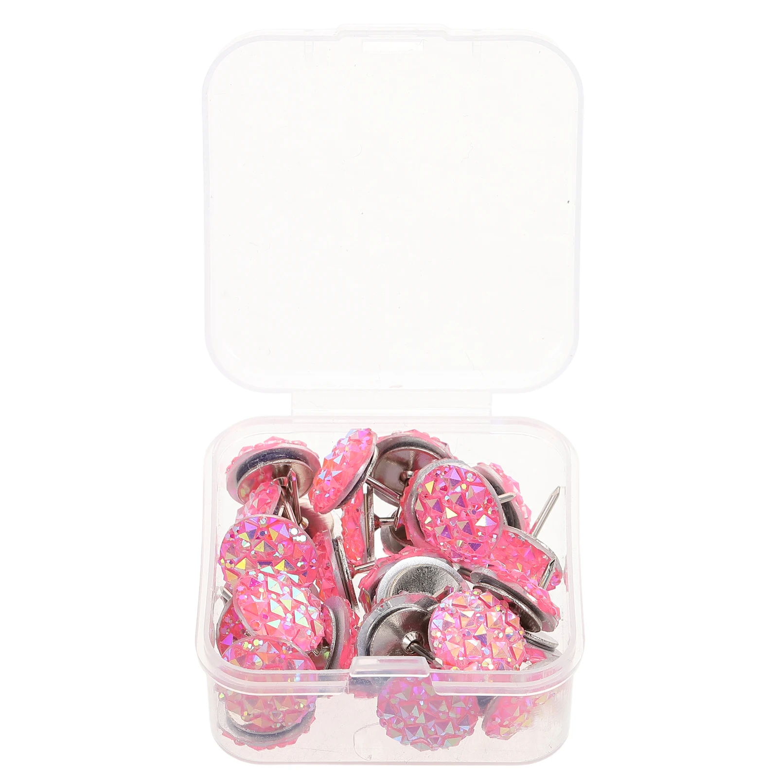 

30pcs Tacks Rhinestone Office Supplies Cork Board Wall Decor Flat Push Pins Compact Push Pin Resin Compact Size