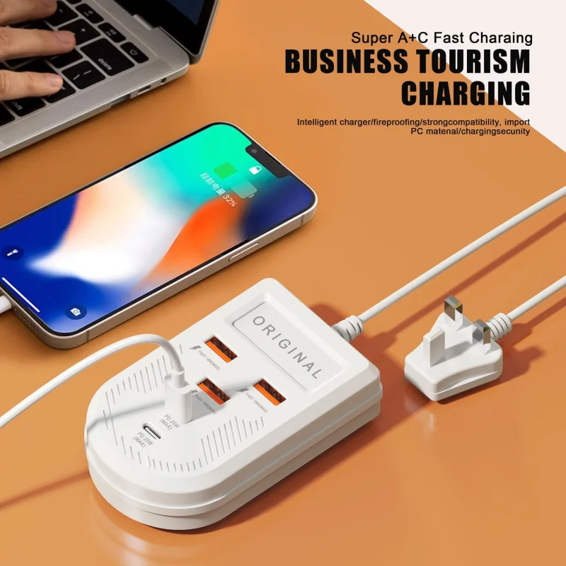 Caricabatterie da tavolo per caricabatterie Super veloce con spina a fila Pd per caricabatterie Android Apple 15