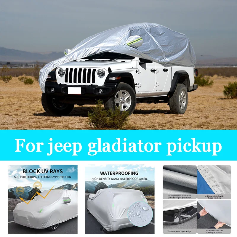 

Автомобильный чехол, уличный полный чехол, солнцезащитный козырек, пылезащитный защитный чехол, универсальный для Jeep Gladiator Pickup Hatchback Sedan SUV