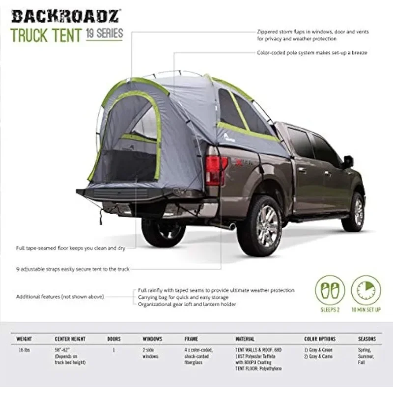 Napier Backroadz Truck Bed with Waterproof Material Coating, Comfortable and Spacious 2 Person Camping Tent