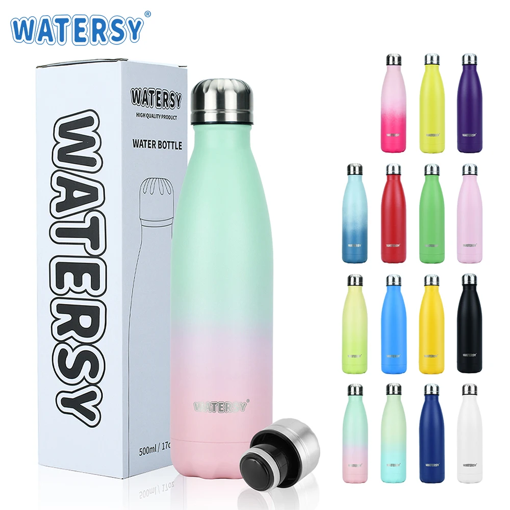 500ML Stainless Steel Thermos Mug Sports Water Bottle Cold and Hot Thermal Cups Vacuum Travel Tumbler Mug Thermal Bike Bottle