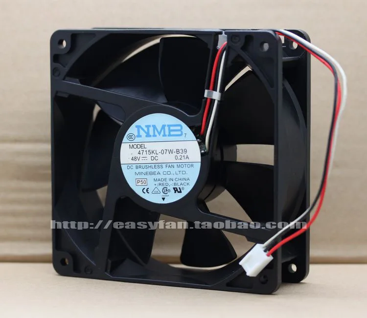JFG For 12cm NMB-MAT Minebea 4715KL-07W-B39/B30 48V 0.21A 120*120*38MM Cooling Fan