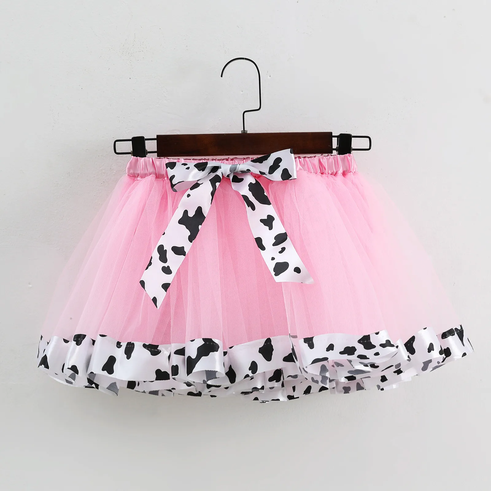 

Toddler Girls Birthday Party Tutu Skirt Performance Bowkot Cute Fashion Cow Stripe Printing Leisure Bodycon Customs