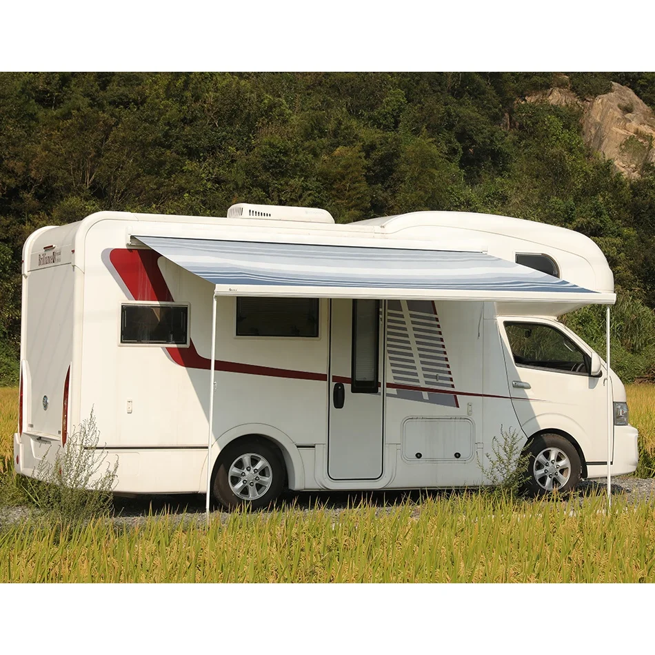 Electric RV Awning, 350x250cm Motorized, Aluminum Frame, for Camper Van Motorhome Caravan Trailer,Waterproof UV Protection, 3.5m