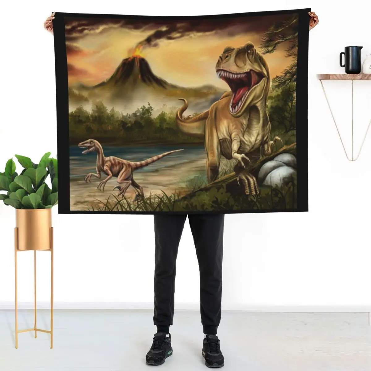 Predator Dinosaurs Throw Blanket Bed linens Hair manga Soft Large Warm Blankets