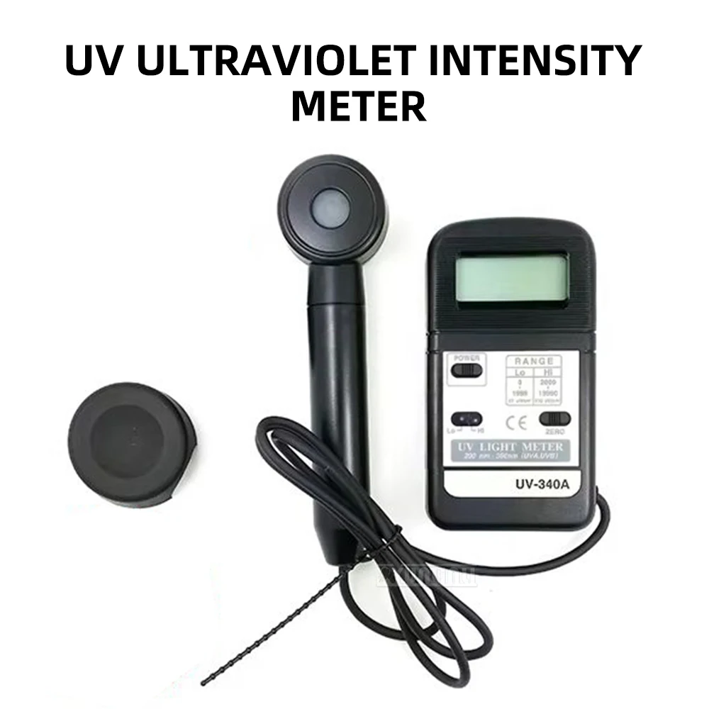 UV-340A UV Light Meter, 365nm UVA Black Light Intensity Detector, Digital Radiometer for Gel Nail Curing and UV Index Testing