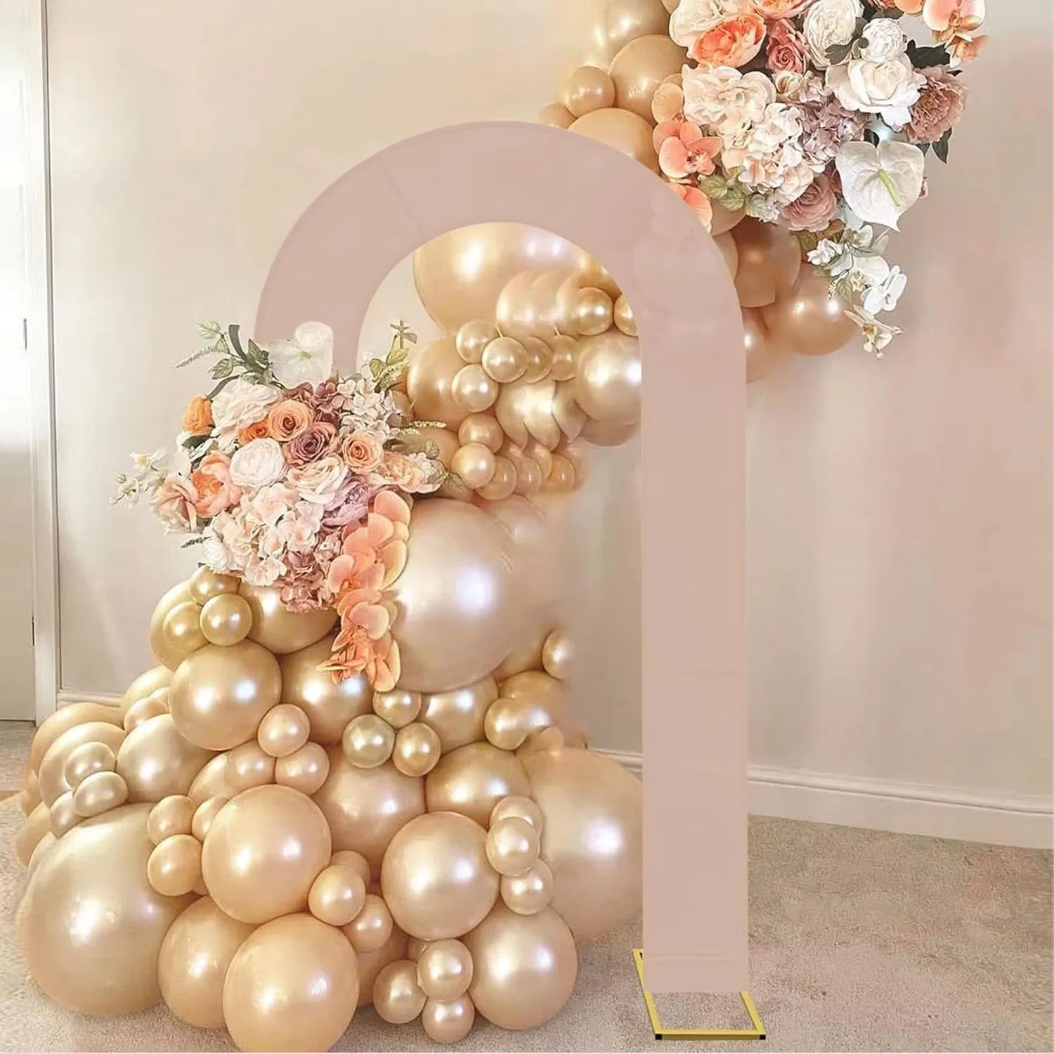Doppelbogen-Hintergrundrahmen, Höhe 2,2 m, Metallbogen-Hintergrundrahmen, U-förmiger Hochzeitsbogen, Bogen für Babyparty-Zeremonien – Detail 8