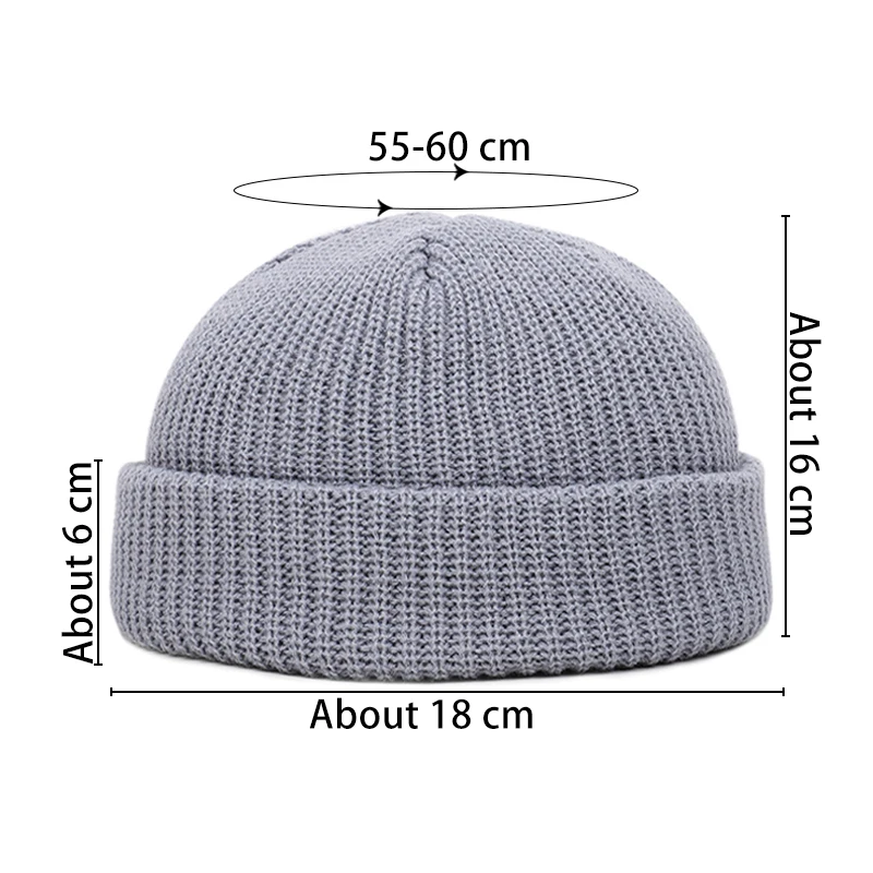 Women Men Solid Color Warm Knitted Brimless Hat Male Beanies Winter Autumn Hip Hop Skullcap Street Men Beanie Unisex Melon Cap