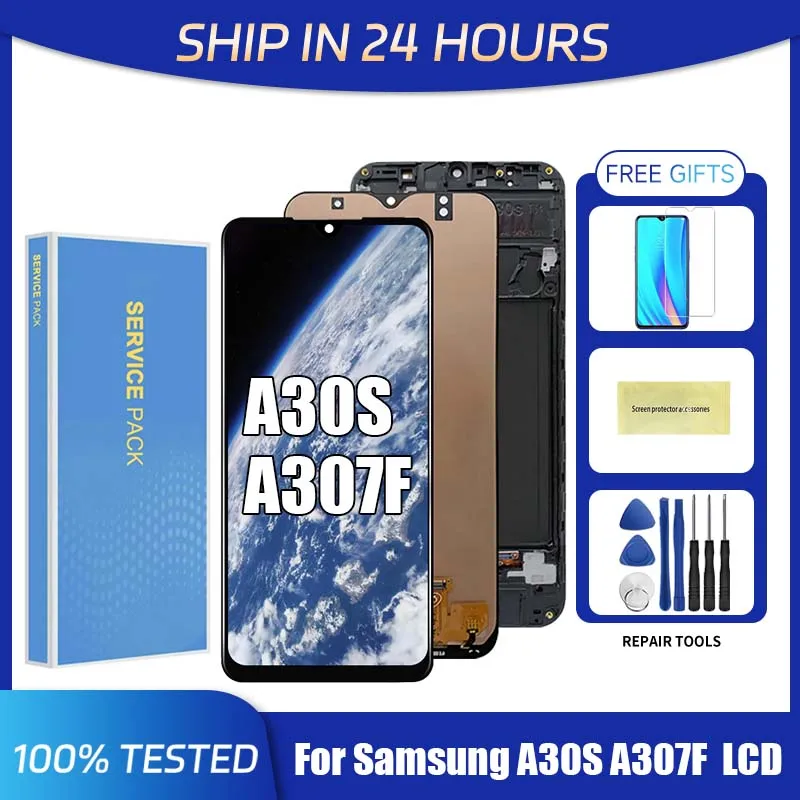 A30S For Samsung 6.4''For AMOLED A307F A307FN A307G A307GN A307GT LCD Display Touch Screen Digitizer Assembly Replacement