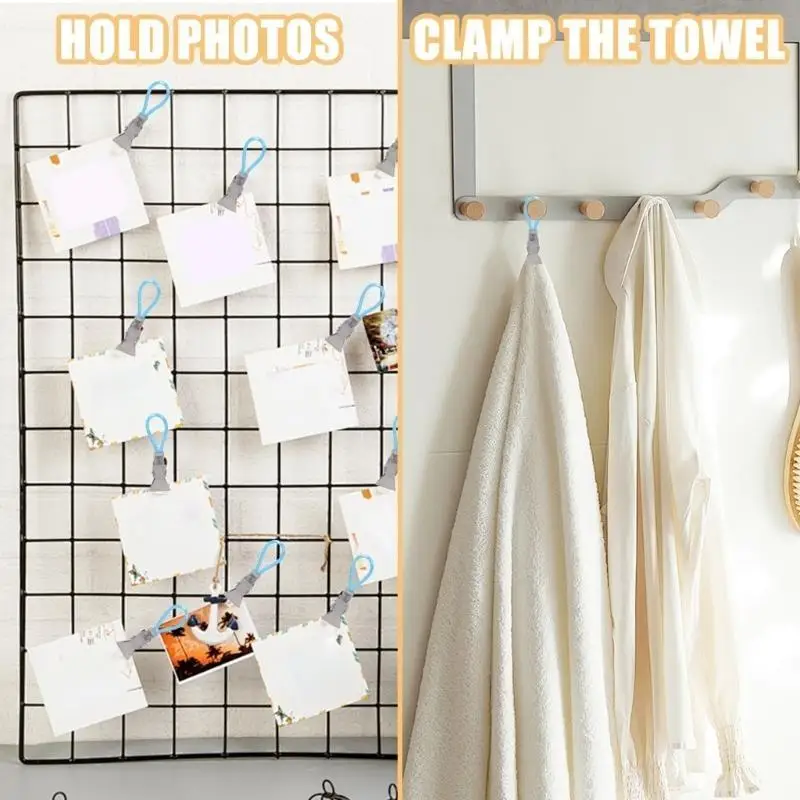 652F 6Pcs Metal Steel Teas Towel Hanging Clip Rusts Resistant Bath Towel Clamp