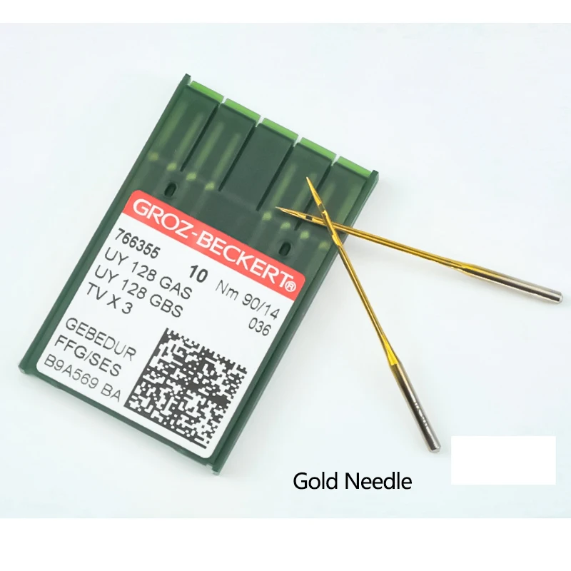 100 PCS Sewing Machine Needles GROZ-BECKERT UY128 GAS Three Needle Five Thread Machine Needle Titanium Plated Anti Overheating