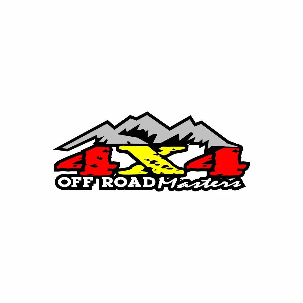 2D Flat 1Pc 4x4 Off-Road Masters Vinyl Sticker, Waterproof UV Resistant, for Offroad Car Decor, Holiday Gift