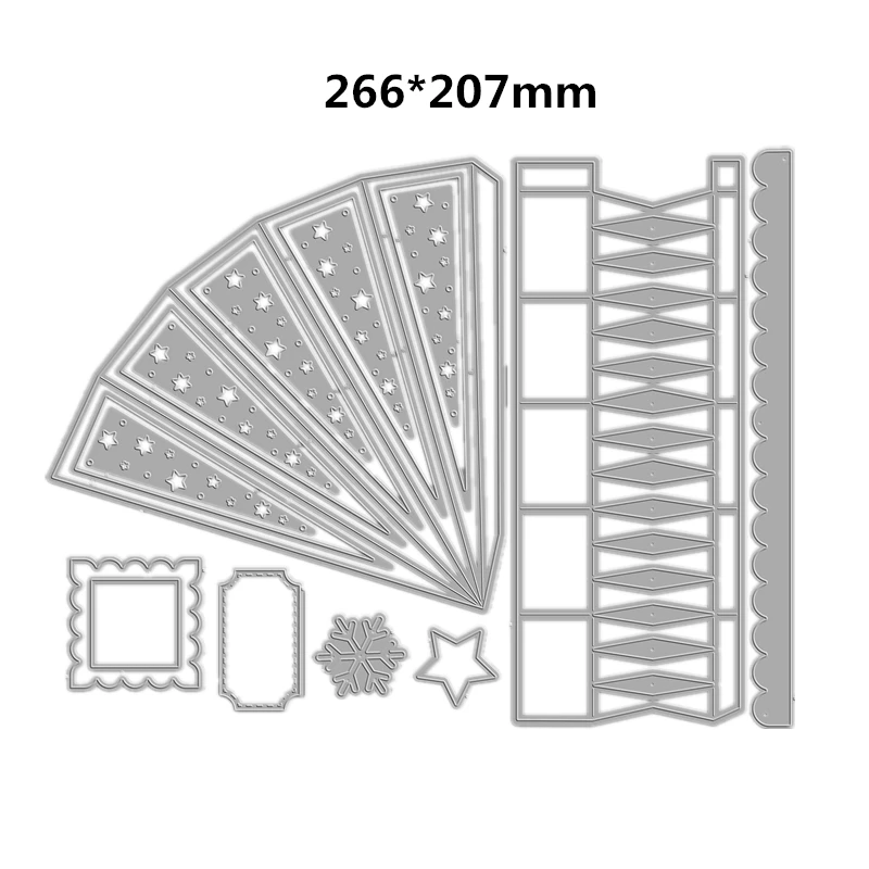جديد 2025 مخروط كبير شجرة عيد الميلاد هدية صندوق جيب يموت حقيبة قطع يموت سكرابوكينغ بطاقة صنع الإطار الحرفية