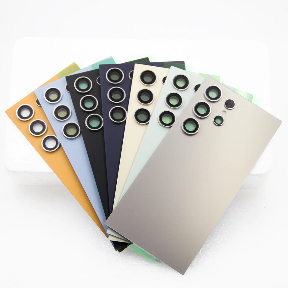 Para Samsung S24 Ultra Cubierta de Batería de Vidrio Carcasa Trasera Panel con Lente de Cámara Piezas para S24U Cubierta de Batería 3