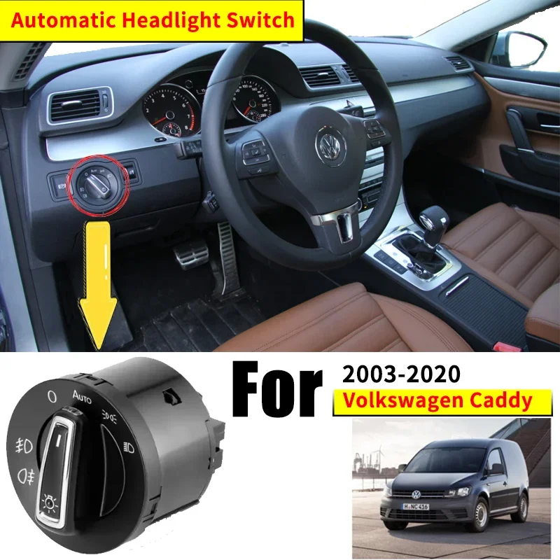 Headlight Automatic Switch For VW Volkswagen Caddy MK3 2K 2003~2020 2009 2013 2015 Car Accessories Auto Light Upgrade Modificati