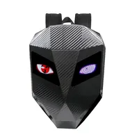 LED Motorcycle Rider Backpack Eyes Glow Pattern Carbon Fiber Texture Helmet Locomotive Backpack School Bag Moto Laptop Backpack