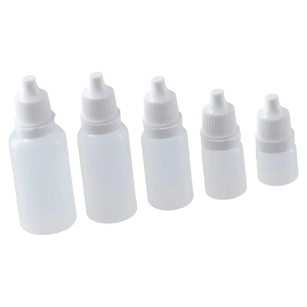 3/5/10/15/20ml with Childproof Cap Squeezable Dropper Bottles Plastic Empty Containers Refillable Bottles Eye Liquid Bottle