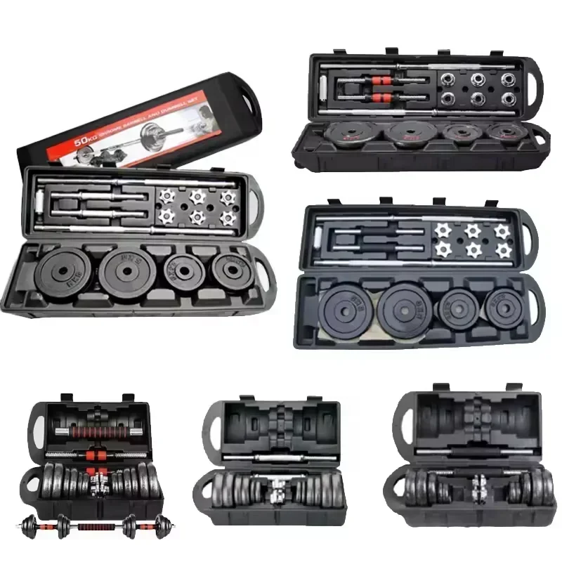 10kg-30kg Gym Home Weightlifting Dumbbells with Box Painted Black Painted Cast Iron Dumbbells Can Be Connected To A Barbell Set.